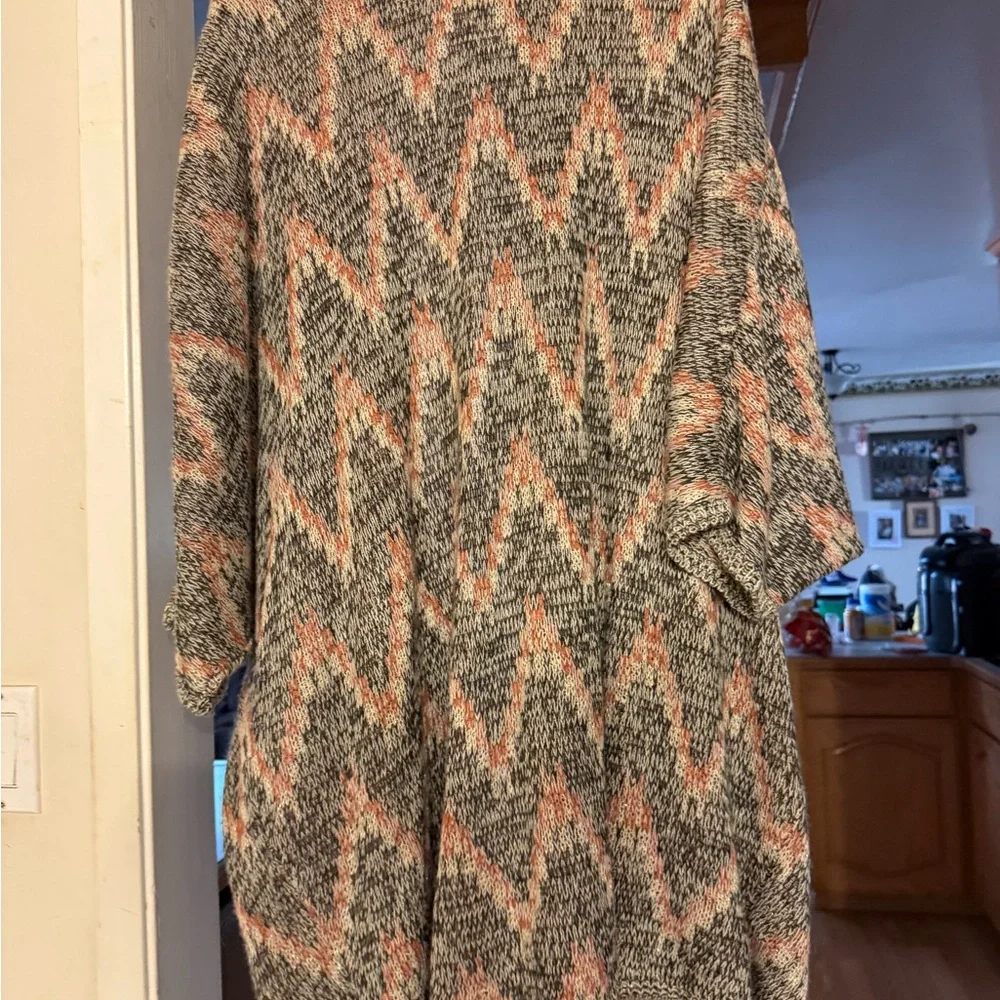 Ariat Women's Chevron Cardigan - Gray, Orange, Cream - Picture 5 of 6